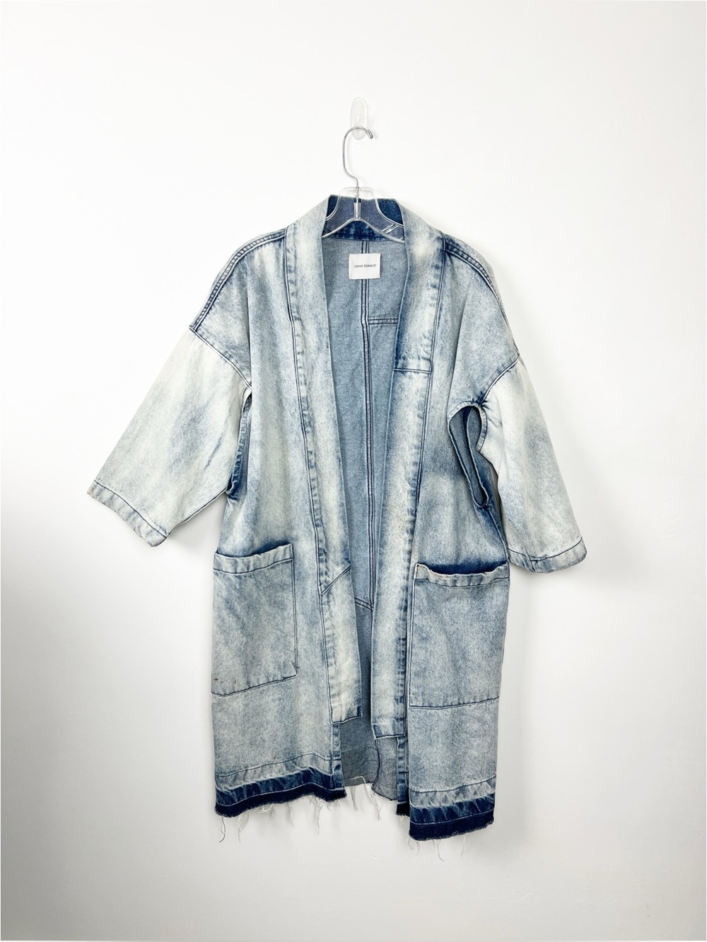 John Renaud Reclaimed Denim Work Coat Jacket S